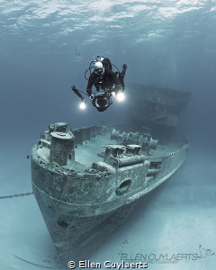 Cinematographer at work at the Ex-USS Kittiwake by Ellen Cuylaerts 